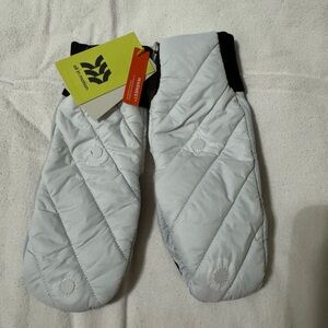 White Quilted Mittens